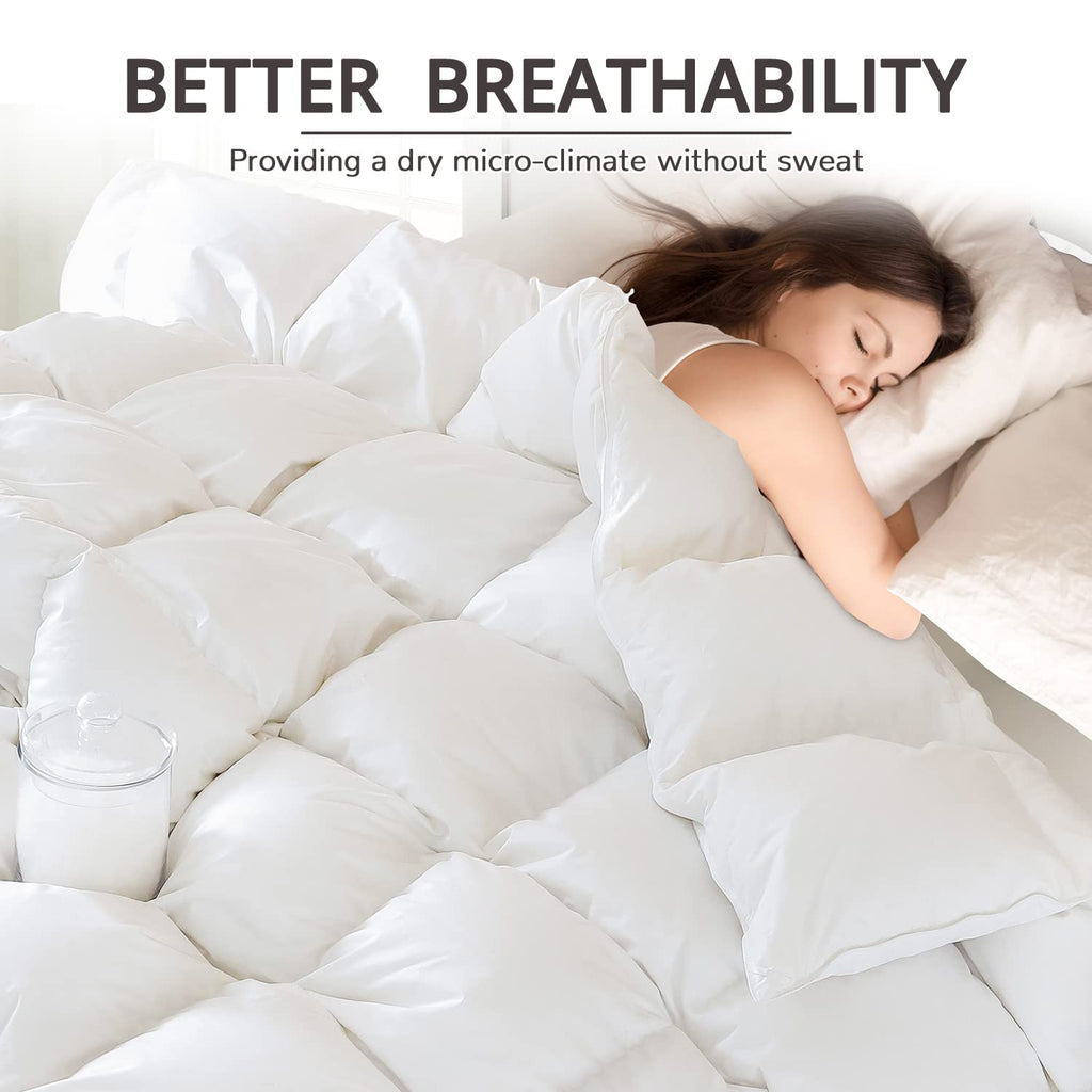 California King Down Comforter, All Season Duvet Insert, White