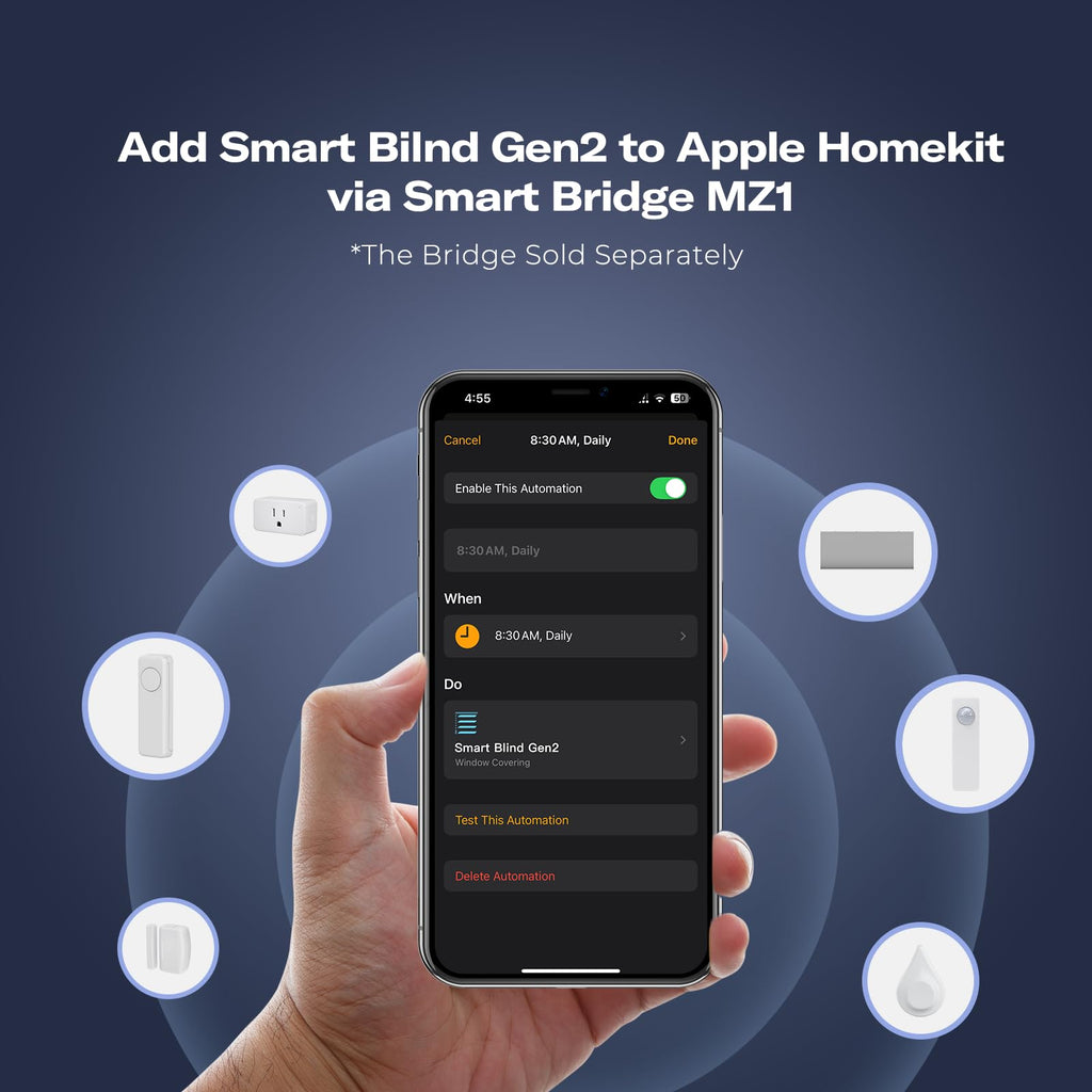 ZigBee Smart Blind Gen2, Motorized 100% Blackout Window Shades with Remote, Cordless Honeycomb Blinds, Automatic