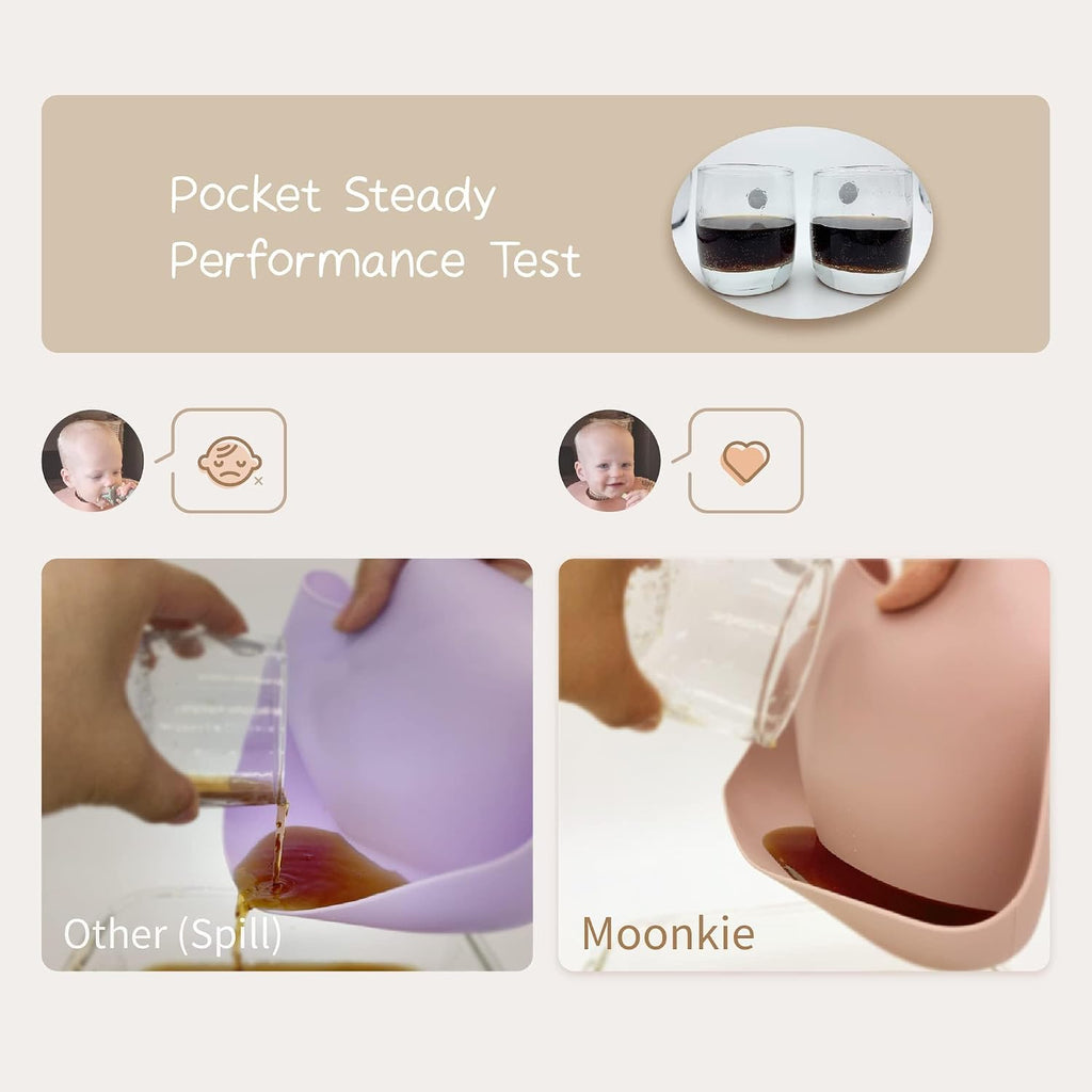 Silicone Baby Bibs Set of 3, BPA Free Waterproof Baby Bibs for Eating, Soft Adjustable Silicone Bibs for Babies 6-12