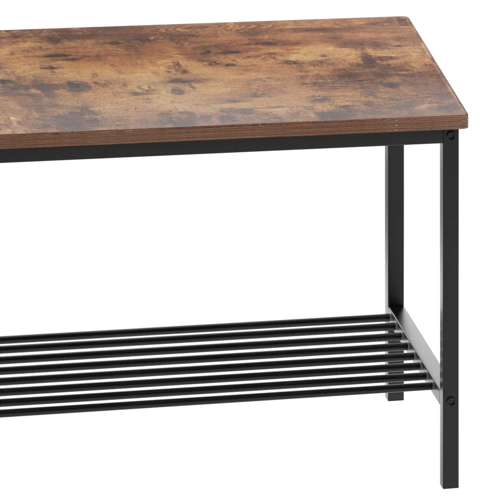Dining Table Set, Two Chairs and One Bench 4 Pieces Set Wooden Table Top with Metal Legs for Breakfast Room, Dining