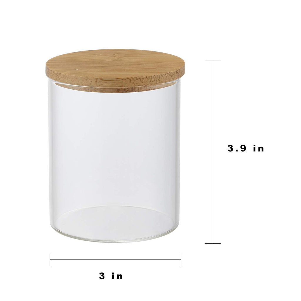 Glass Qtip Holder with Vanity Tray, Apothecary Jars Bathroom Accessories Bathroom Canisters Organizer Countertop Q