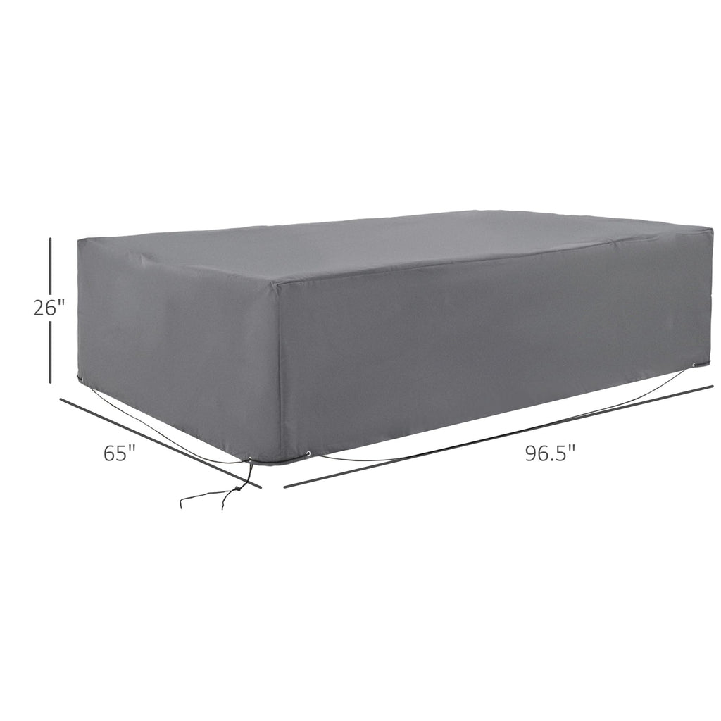 97" x 65" x 26" Heavy Duty Outdoor Sectional Sofa Cover Gray