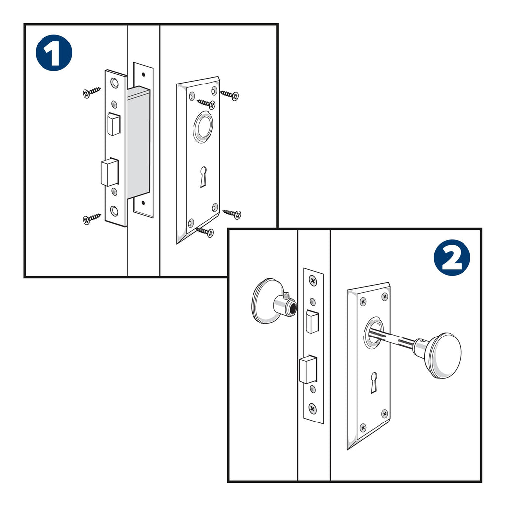 Keyed Mortise Lock Set, Classic Bronze Knob, Interior Doors