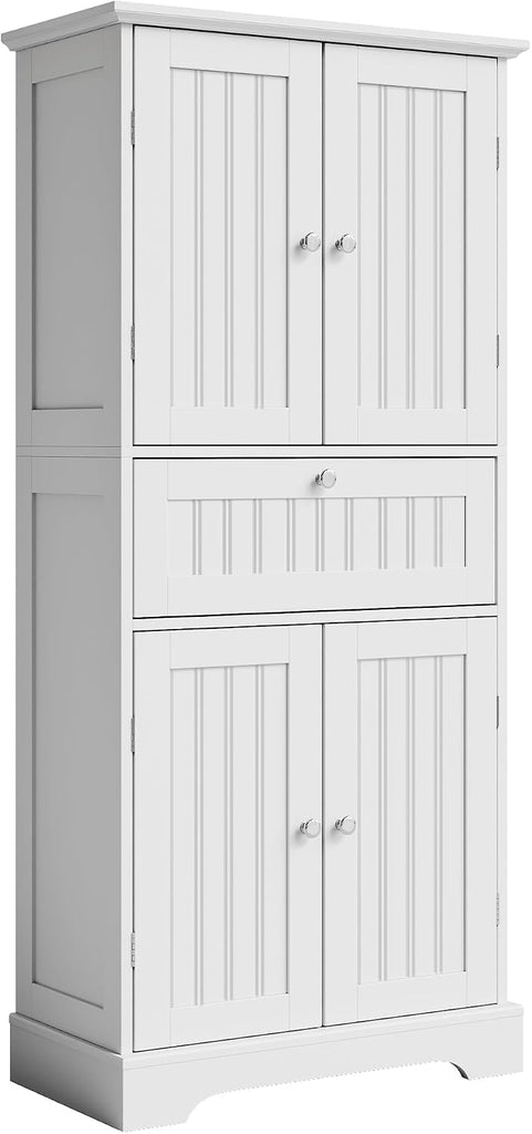 51" H Bathroom Floor Cabinet with Drawers and Adjustable Shelves | Bathroom Storage Cabinet, Freestanding Kitchen