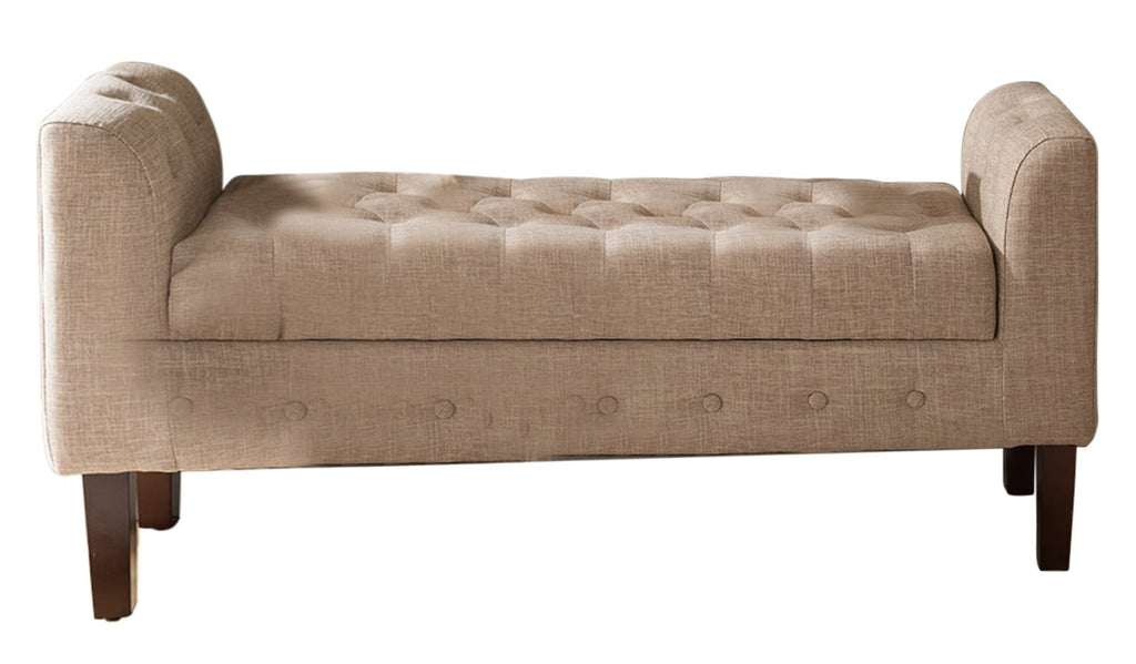 Tufted Design Upholstered Storage Bench Ottoman