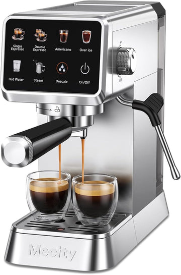 20 Bar Espresso Machine with Milk Frother, Touchscreen Coffee Maker for Espresso, Americano & Over Ice Coffee