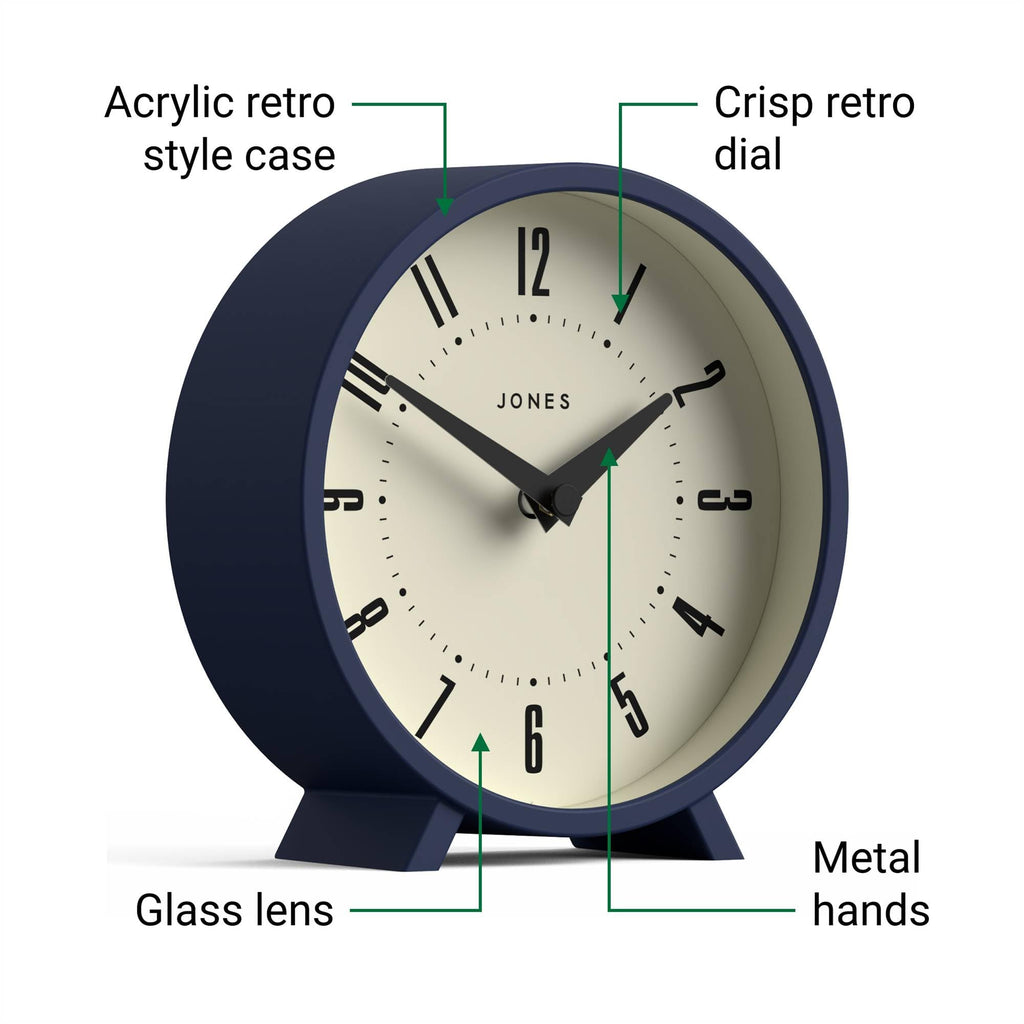 Venus Desk Clock | Modern Round Design | Blue