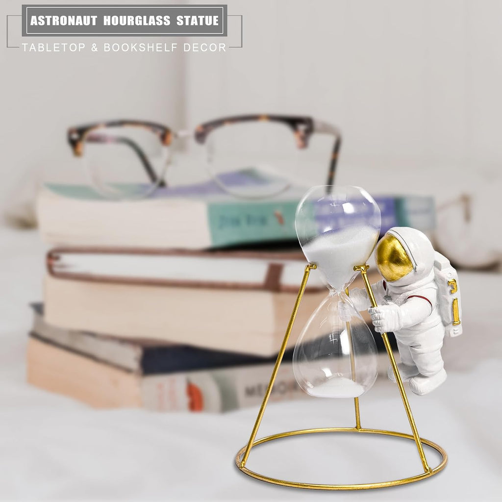 Astronaut Hourglass Statue Gold Spaceman Sculpture Resin Figurine 5 Minutes Sandglass Timer Sand Clock Space Gifts