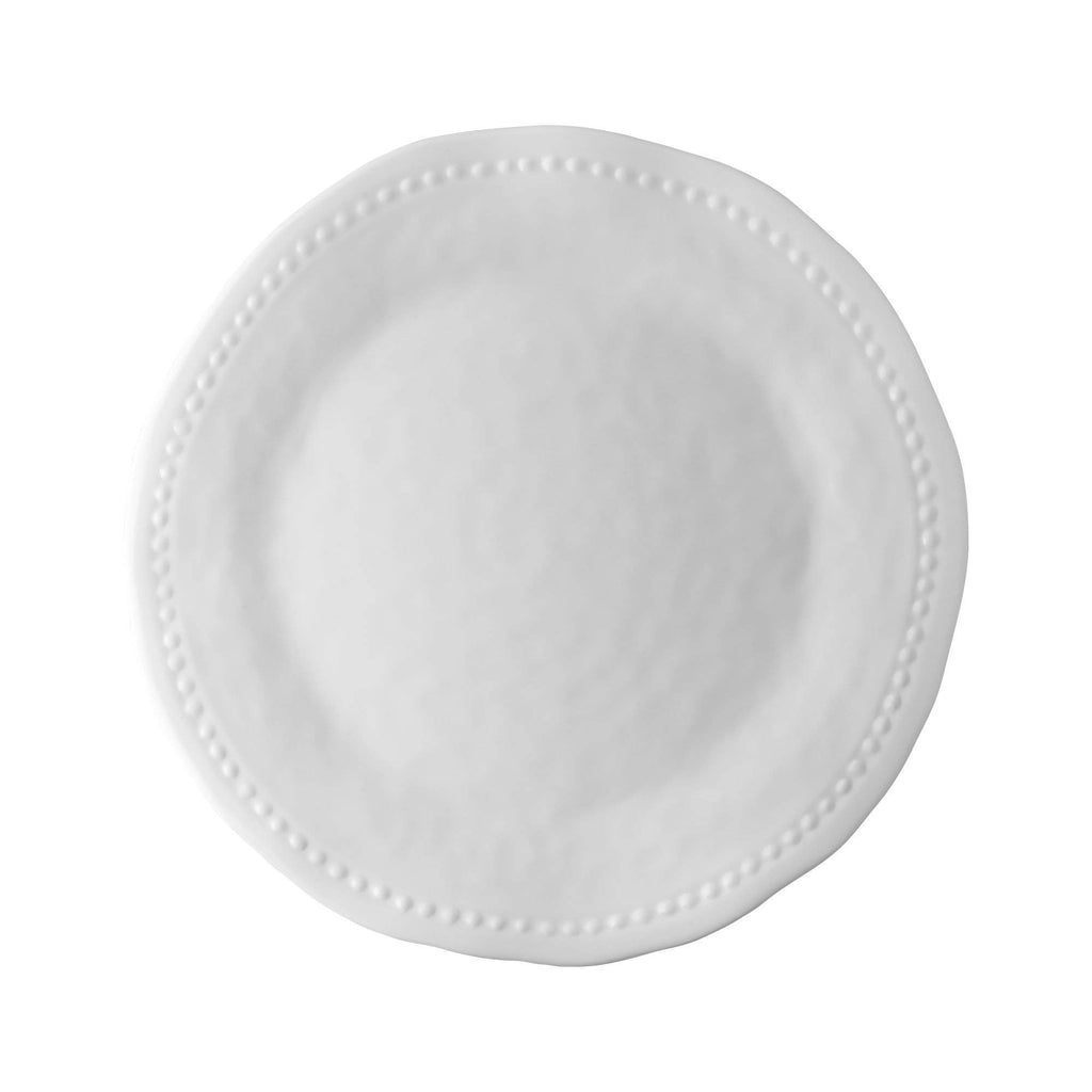 12 Piece Pebble Melamine Dinnerware Sets, Outdoor Dishes Set, Plates and Bowls Sets, Service for 4, White