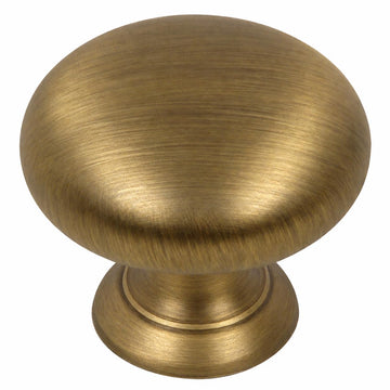 10 Pack 4950BAB Brushed Antique Brass Round Mushroom Knob 1-1/4 Inch