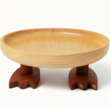 Wood Key Bowl for Entryway Table, Key Tray, Jewelry Tray, Valet Tray with 2 Cute Duck Feet, for Rings, Coins