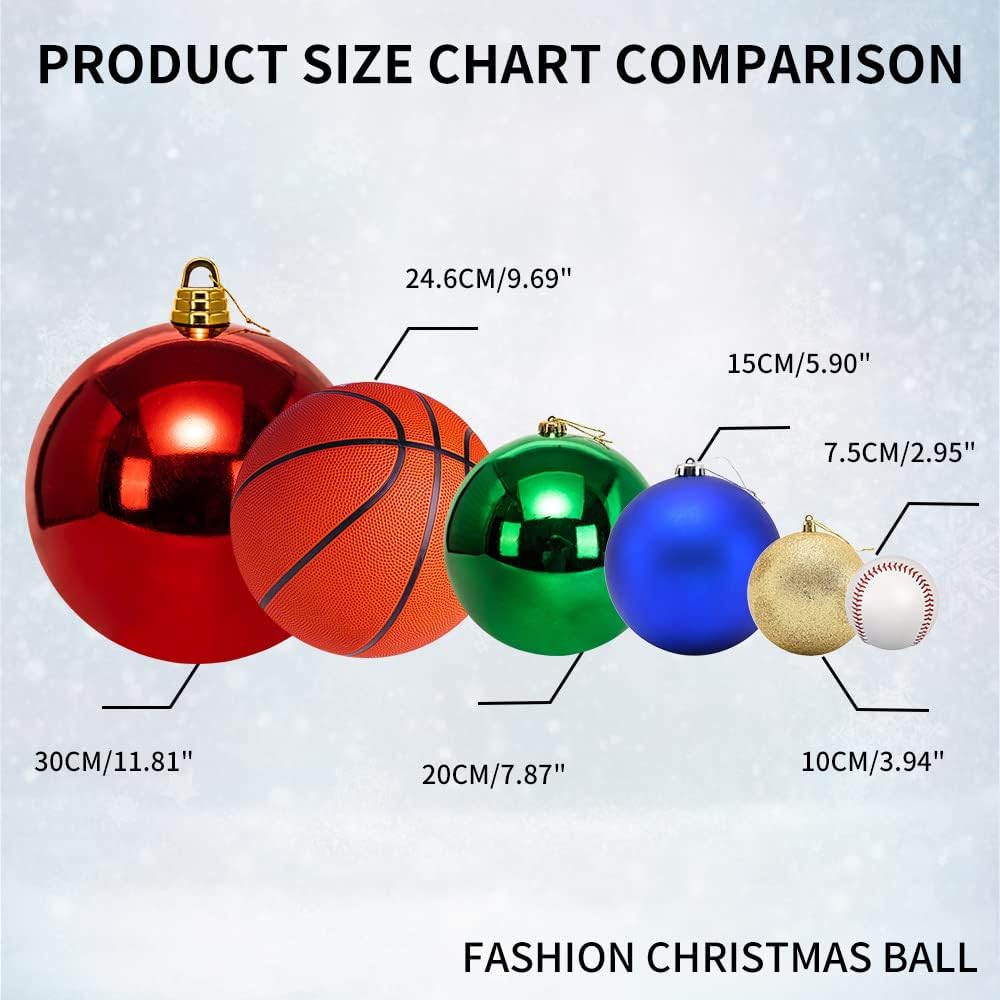 Extra Large Size Outdoor Christmas Ornaments, Oversized Huge Big Shatterproof Xmas Christmas Plastic Balls for