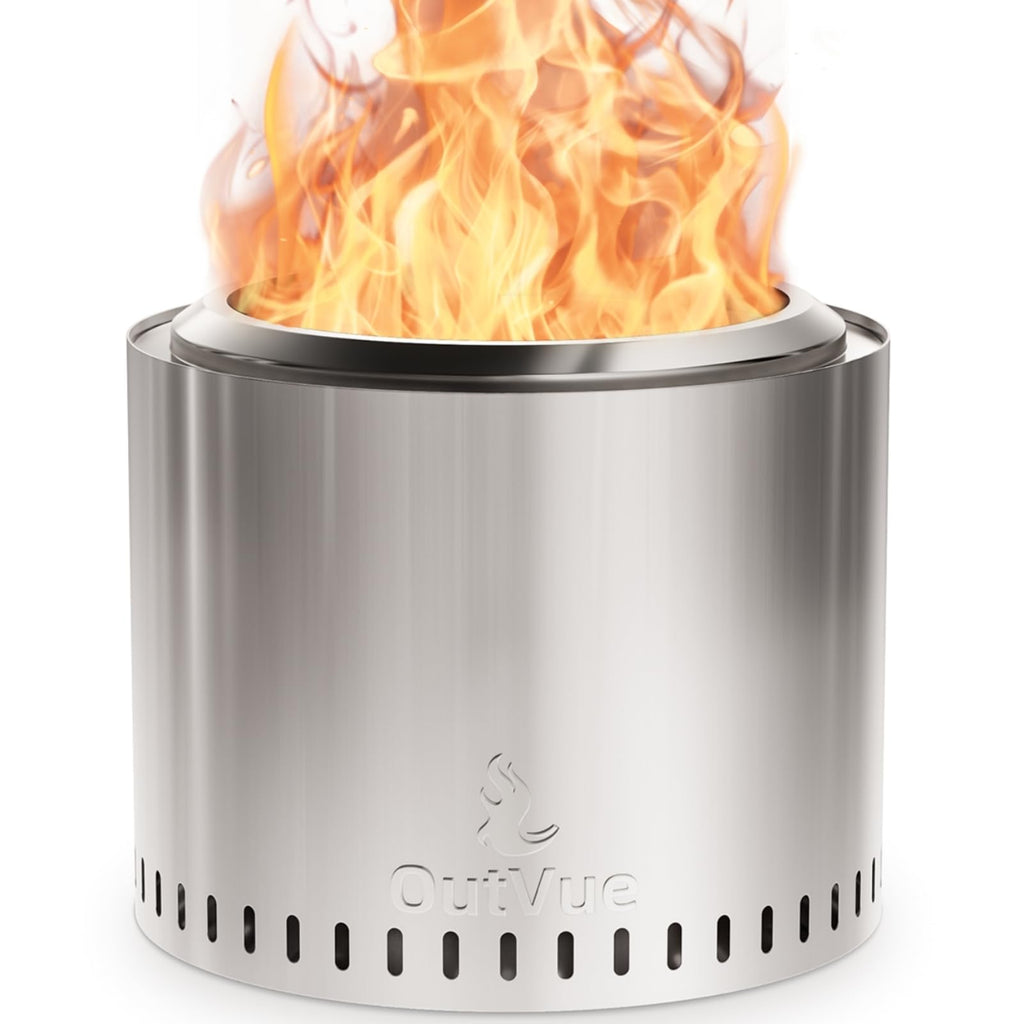 19.5 inch Stainless Steel Smokeless Fire Pit with Tote Bag