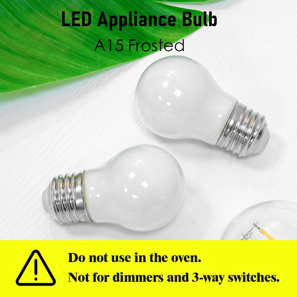 LED Appliance Bulb, 40W Equivalent, Range Hood Light Bulbs, Daylight White 5000K, 5W 500 Lumens, Non-Dimmable, E26