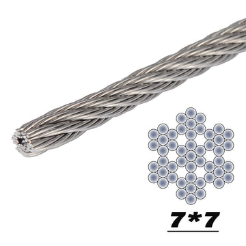 1/8 inch T316 Stainless Steel Wire Rope for Cable Railing, Marine Grade (Silver, 200FT)