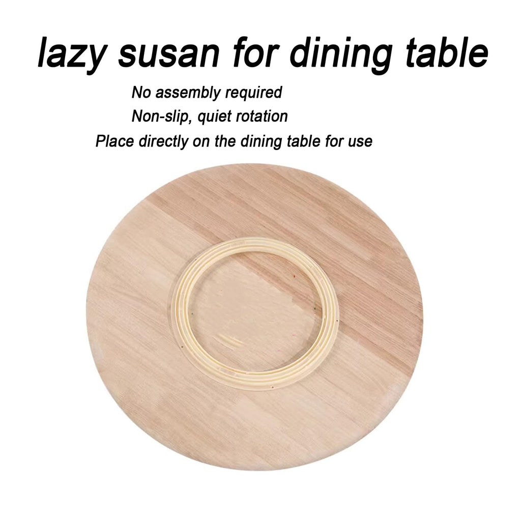 Large Lazy Susan Turntable for Dining Wooden Round Tray Black 35.4in