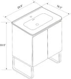 30" Freestanding Bathroom Vanity with Overflow Sink One Piece Basin