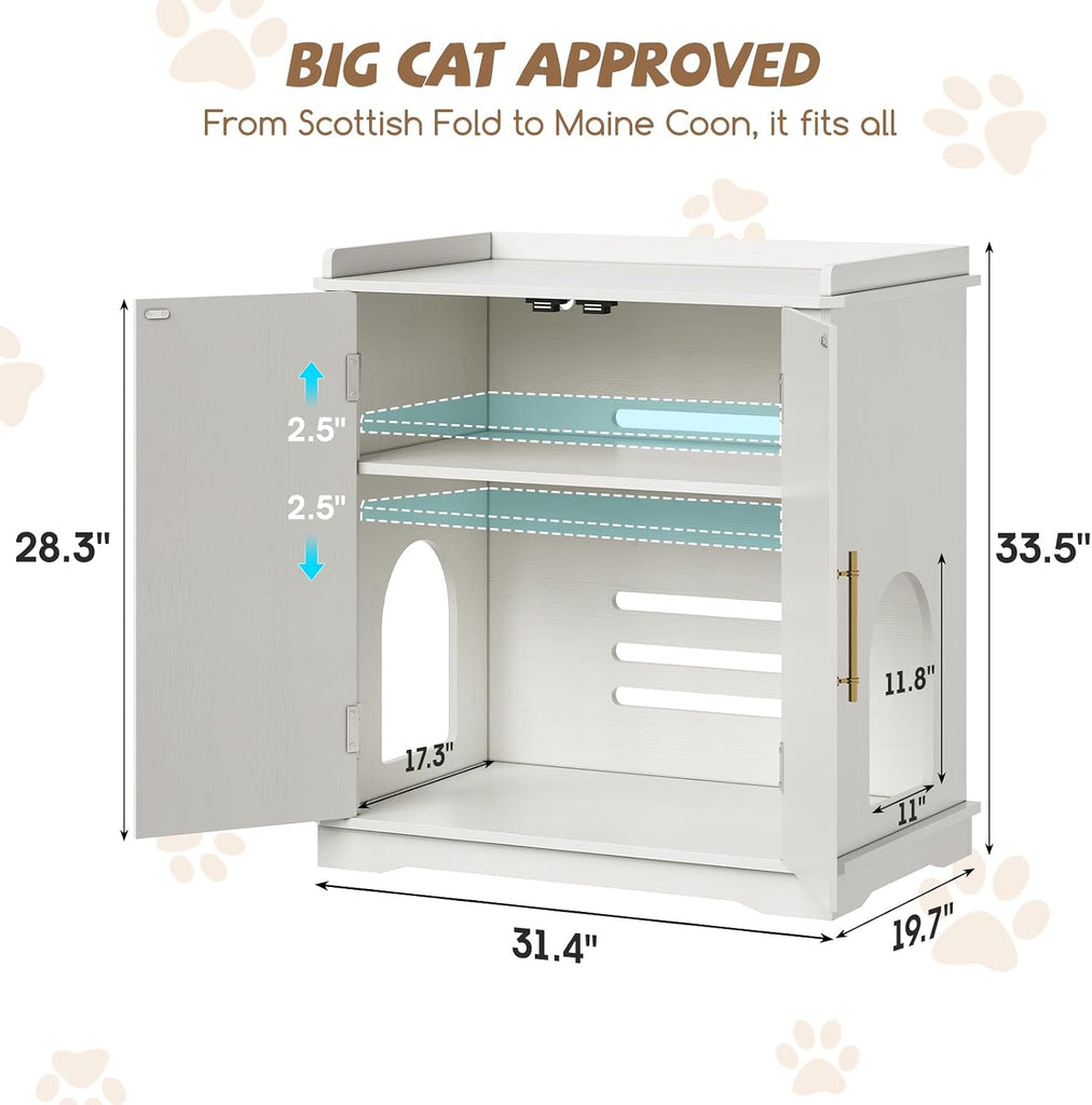 Cat Litter Box Enclosure Furniture, Hidden Litter Box Furniture
