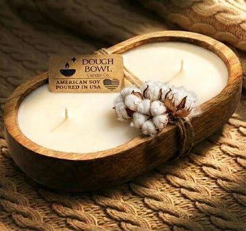 Bowl Candle Co. Fresh Linen Candle for Women or Men - 10x6 3 Wick Scented Candles, Large Luxury Soy Candles, Clean
