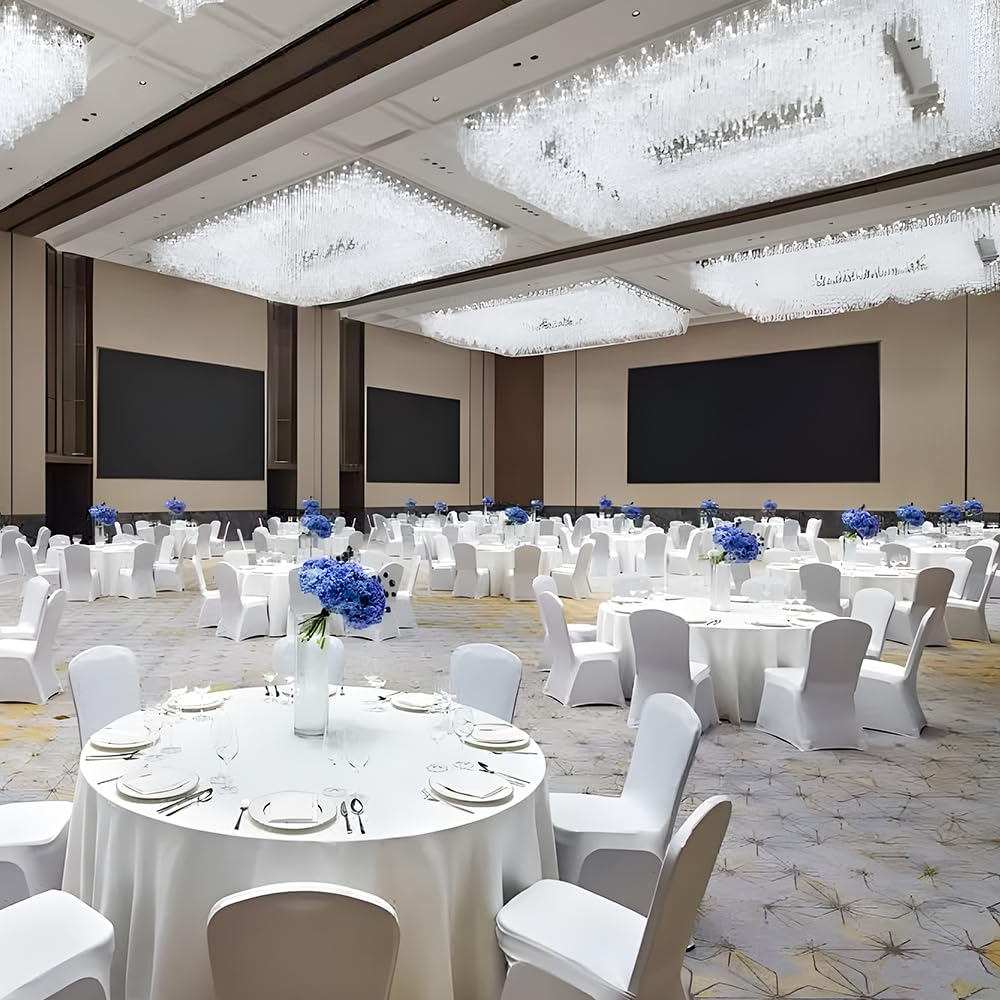 120 Inch Round Tablecloth, 10 Pack White Stain Resistant and Wrinkle-Free Polyester Table Cover for Wedding, Banquet