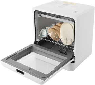 Portable Countertop Dishwasher, 2Gal Stainless Steel Compact Dishwashers with Flip-Up Transparent Lid