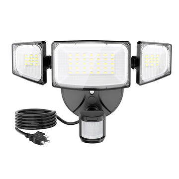 50W Motion Sensor Outdoor Light Plug in, Flood Lights Dusk to Dawn, LED Security Light IP65 Waterproof, Motion