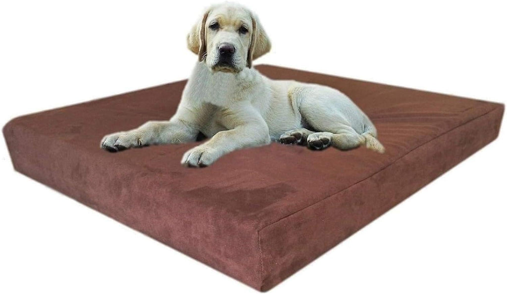 Large Orthopedic Memory Foam Pet Bed with Heavy Duty Black Canvas Cover, Waterproof Liner, and Extra Replacement