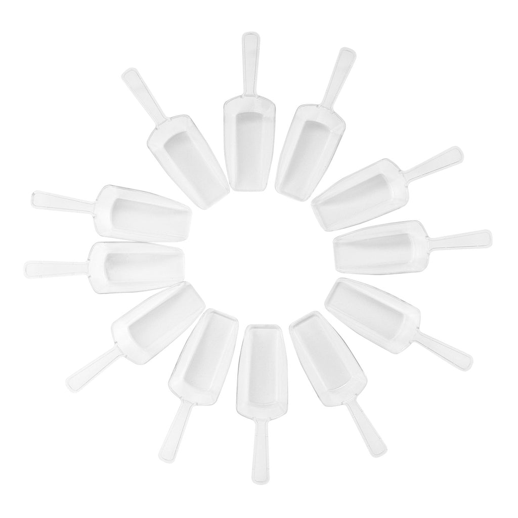 5.5" Mini Acrylic Plastic Scoops for Weddings, Candy Dessert Buffet, Ice Cream, Protein Powders, Coffee, Tea (Clear)