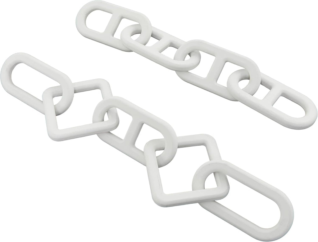 Wood Chain Decorative Sculpture Home Decor Statues, Set of 2 Accent Figurines 27", 25"W, White