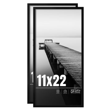 11x22 Picture Frame 2 pack, Display Pictures 11 x 22 Poster Frame, 11x22 Black Photo Frame with HD Plexiglass