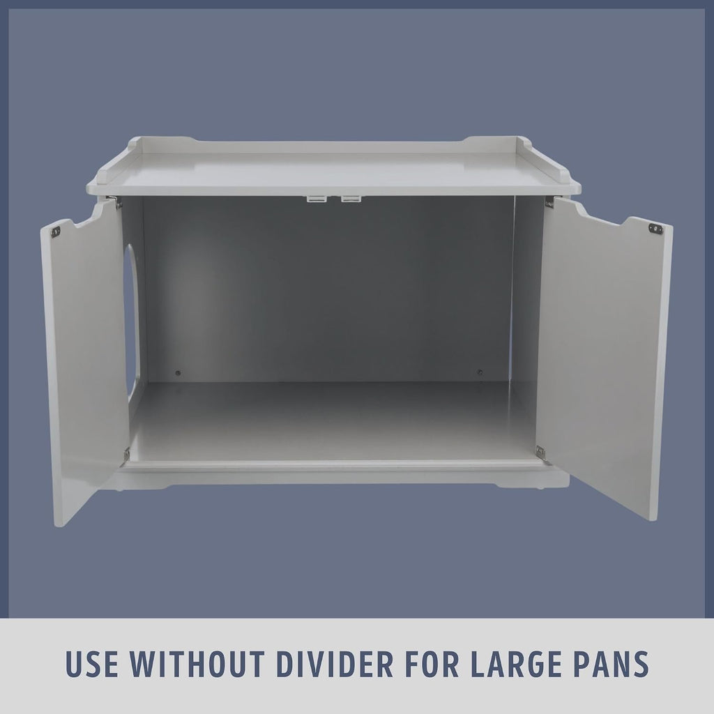 XL Furniture Litter Box Enclosure (Espresso Brown), Hidden Litter Box for Cats with Openings on Either Ends & Large