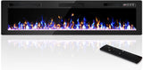 72 Inch Electric Fireplace, Ultra-Thin Fire Places Electric Fireplace Inserts Recessed and Wall Mounted with Remote
