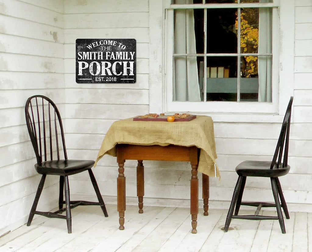 Custom Welcome To The Porch Metal Name Sign