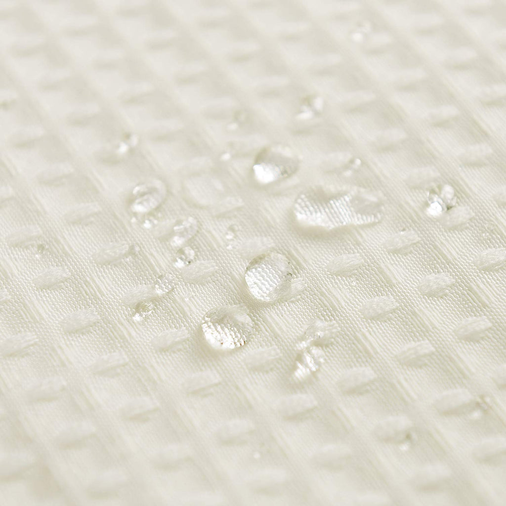 Waffle Weave XLong Shower Curtain Cream 96 Inch Length
