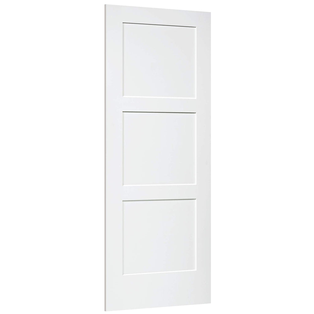 3-Panel Door, Interior Slab Shaker White (30x80)
