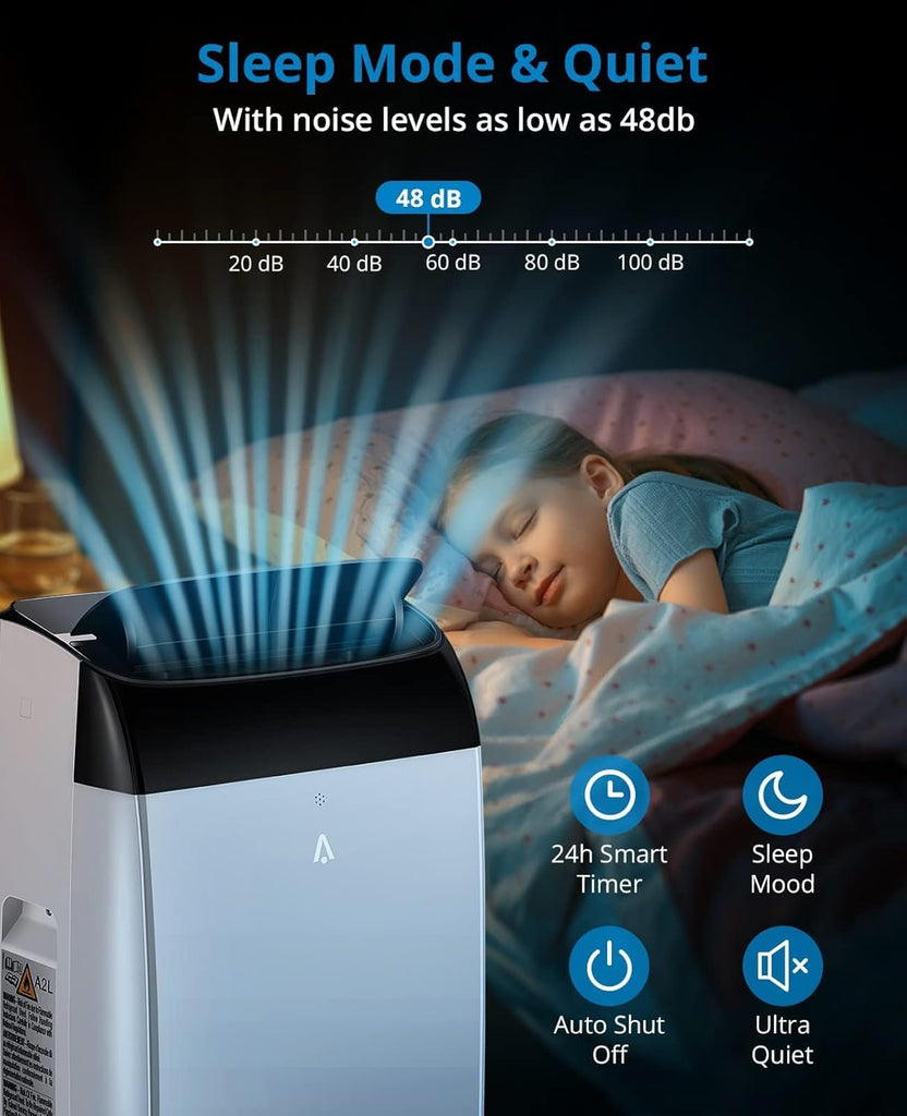 12000 BTU Portable Air Conditioners with Remote Control, 3-in-1 Free Standing Cooling AC Unit with Fan & Dehumidifier
