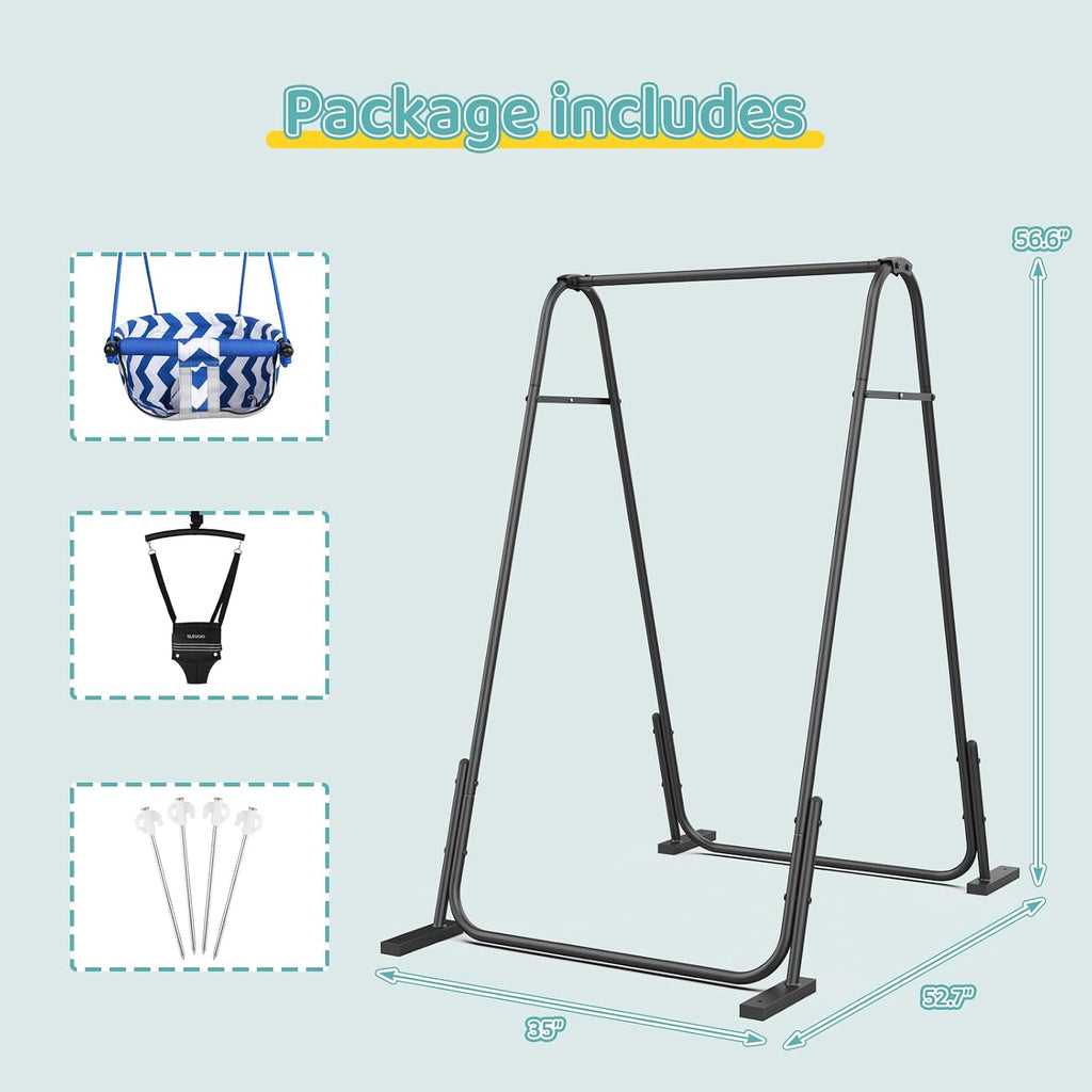 2 in 1 Baby Jumper Swing, Toddler Swing 6 Months to 6 Years Black