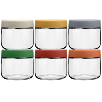 10 oz Small Glass Containers with Lids, Food Storage Jars, 6pk
