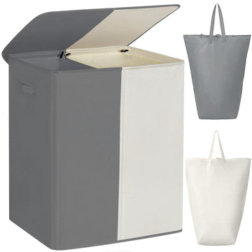 Double Laundry Hamper with Lid, 154L Large Laundry Basket Organizer