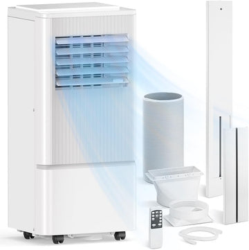 Portable Air Conditioners, 10000 BTU Air Conditioner Portable for Room Up to 450 Sq.Ft, Remote Control, 24H Timer