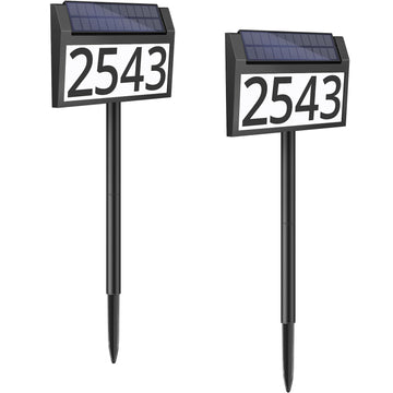 Solar Address Sign Lighted House Numbers for Yard, 3-light Modes
