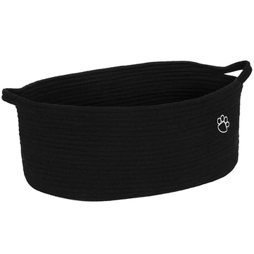 Dog Toy Basket, 30L Toy Box and Bin for Dog Cat Storage, 19.7" X 11" X 7.9" Large Woven Rope Basket for Blankets
