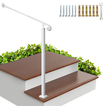 Adjustable Handrail 1-2 Step, Wall Mounted Wrought Iron Handrails