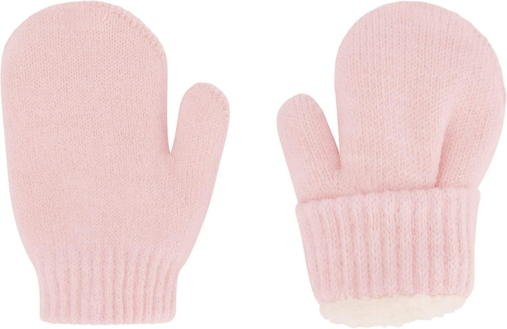 Baby Beanie and Mitten Set & Toddler Winter Hat Boy Girl Fleece Lined for Infant 0-6, 6-12