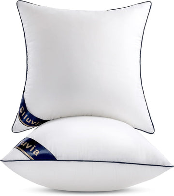 20x20 Down Alternative Pillow Insert 2 Pack, 100% Cotton Cover - Set of 2