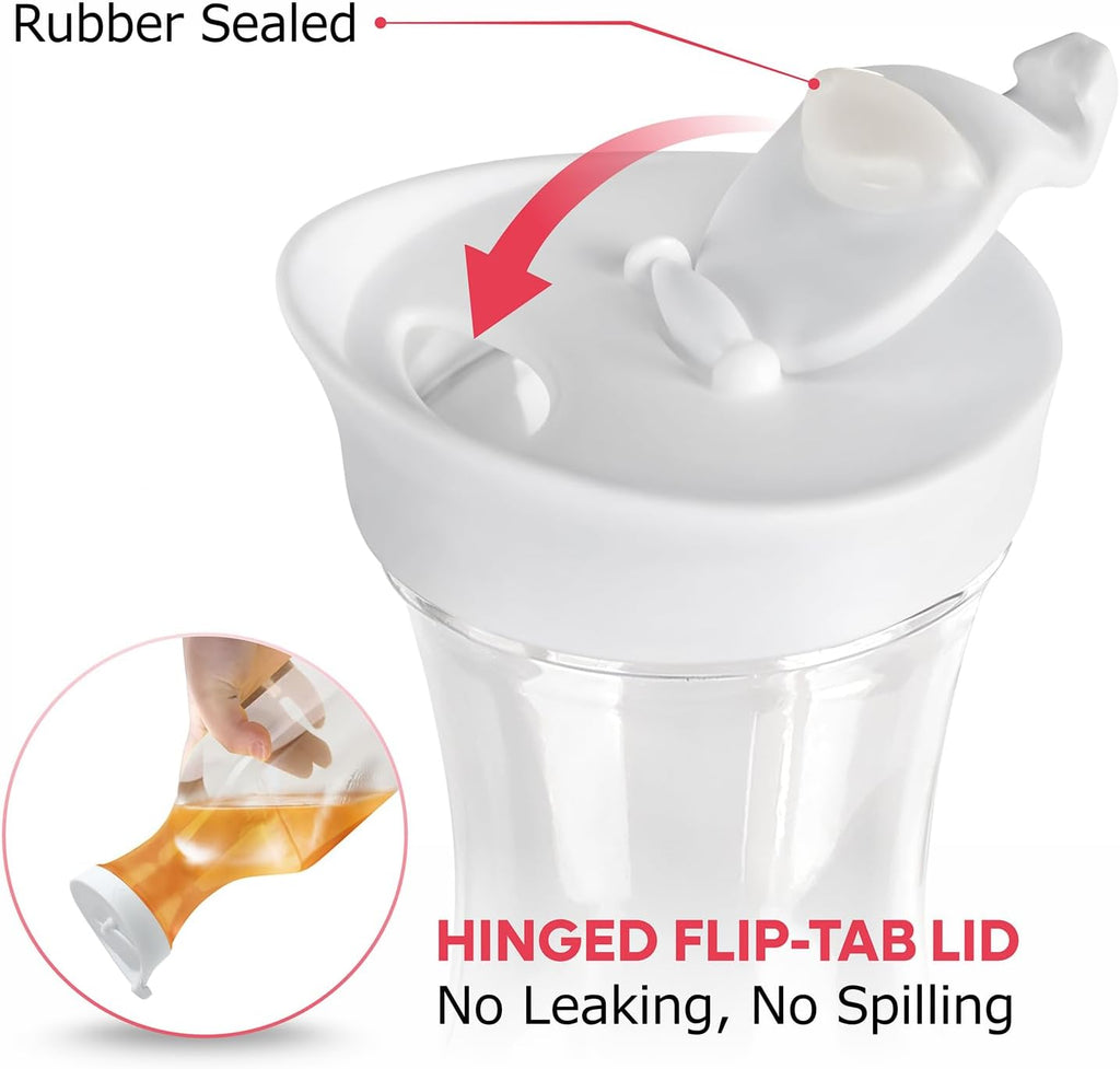 [50 oz - 2 Pack] Plastic Carafe with Lid, Large Capacity Square Base - Clear Pitcher with Flip Top Lid, Easy-Pour