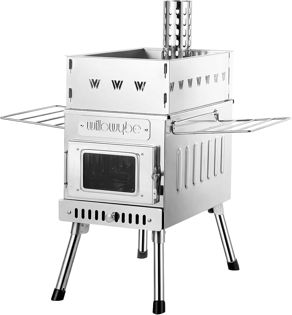 WillowyBe Outdoor Sauna Hot Tent Stove, Rocket Stove Heater, Portable Camping Wood Stove for Dry Sauna