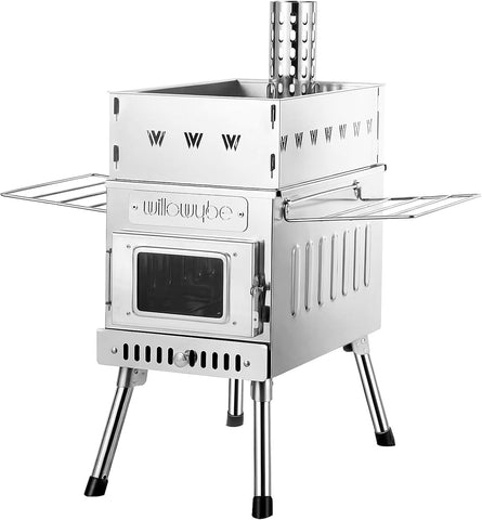 WillowyBe Outdoor Sauna Hot Tent Stove, Rocket Stove Heater, Portable Camping Wood Stove for Dry Sauna