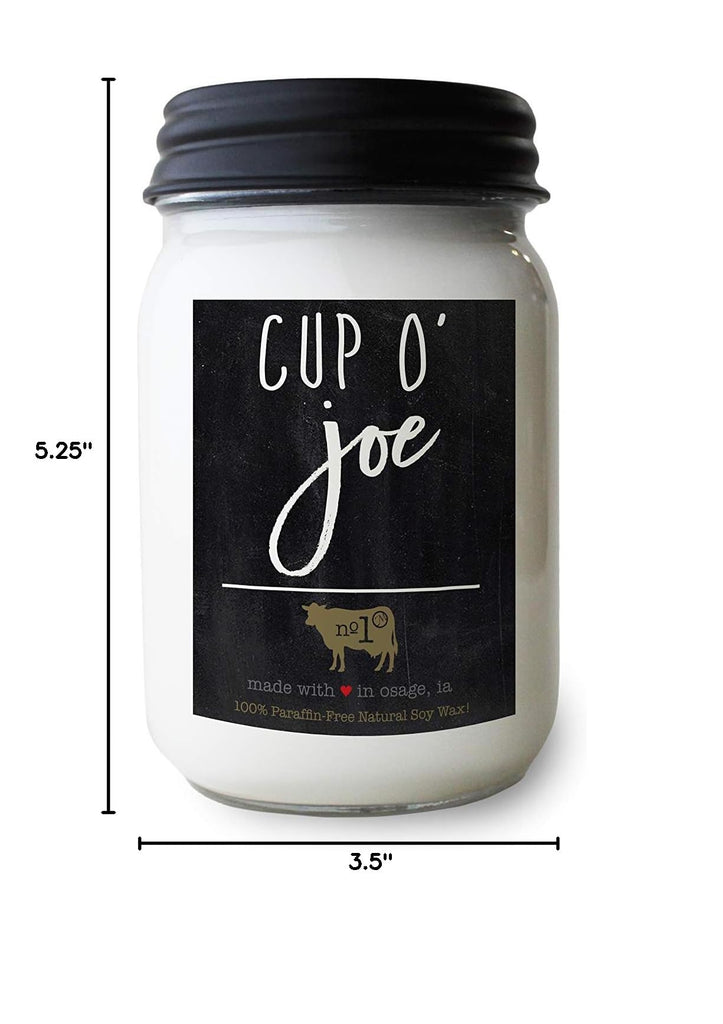 Cup O' Joe Scented Soy Candle, 13 oz Mason Jar, 70+ Hr Burn