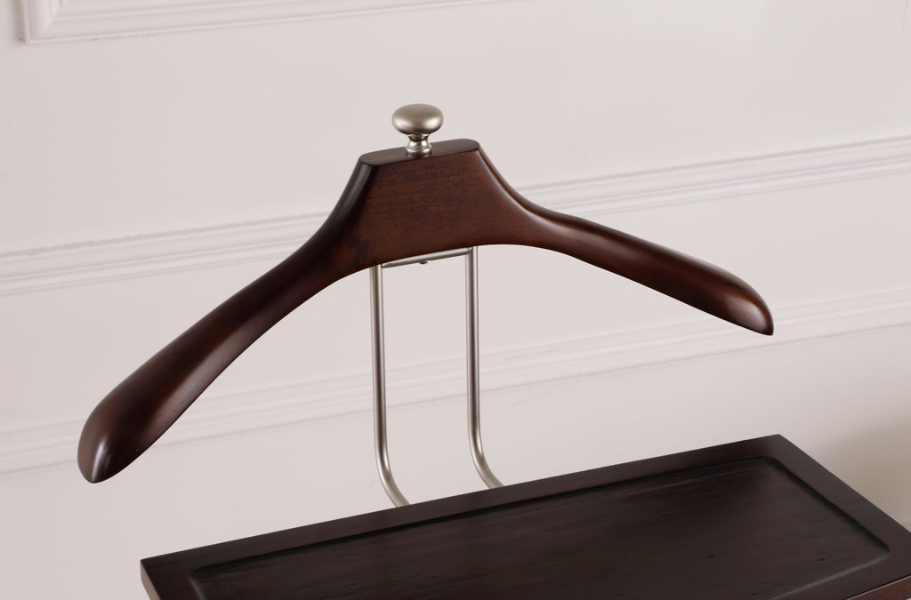 Kingston III Valet Stand with Drawer, Contour Hanger, Trouser Bar, Tie & Belt Hooks and Shoe Rack - VL16260